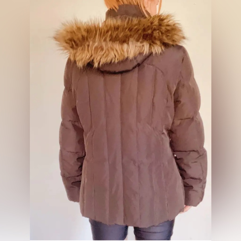 Calvin Klein Women's Brown Fur-Trimmed Jacket